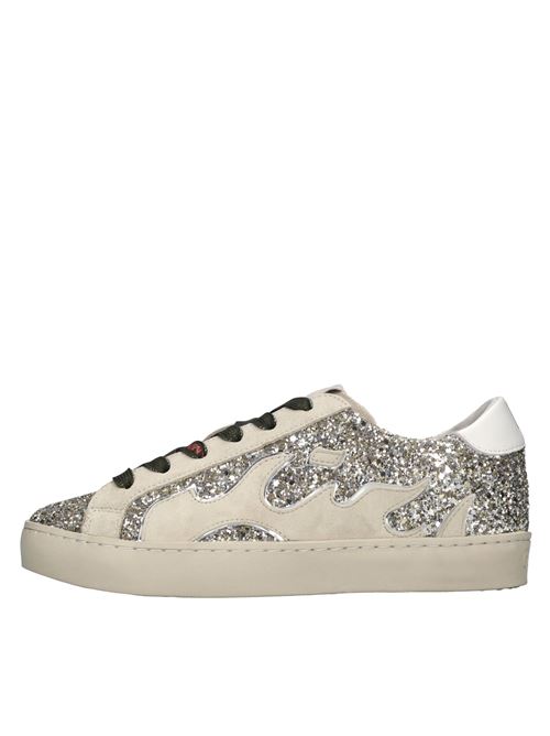 Sneakers glitter GAMIN | 050119GM V25ARGENTO-BEIGE-BIANCO